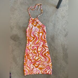 H&M Multicolor Swirl Halter Dress